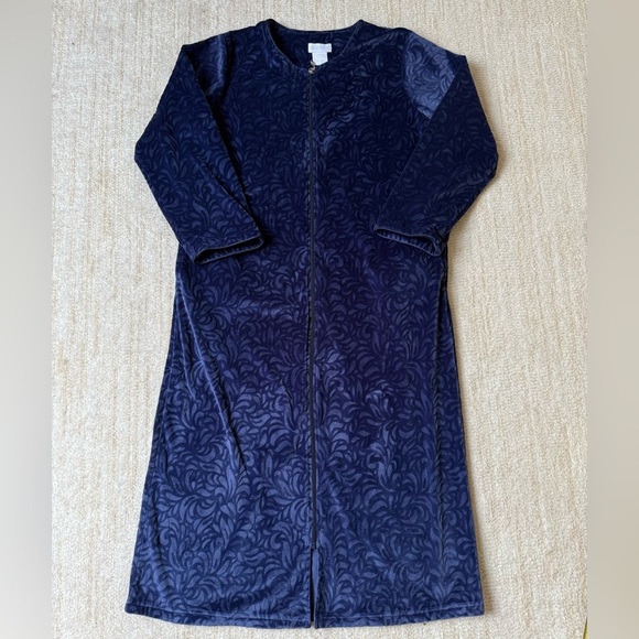 Softies Serenity Stretched Shear Mink Zip-Up Robe Size S/M Velour Soft Cozy - Picture 1 of 13